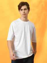WHITE OVERSIZED DROP SHOULDER T-SHIRT FOR MEN
