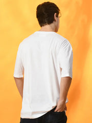 WHITE OVERSIZED DROP SHOULDER T-SHIRT FOR MEN