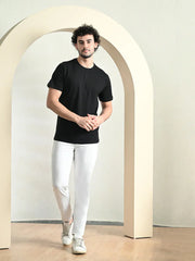 BLACK COTTON CREW NECK REGULAR FIT T-SHIRT