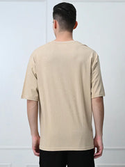 BEIGE OVERSIZED DROP SHOULDER T-SHIRT