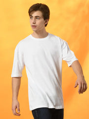 WHITE OVERSIZED DROP SHOULDER T-SHIRT FOR MEN