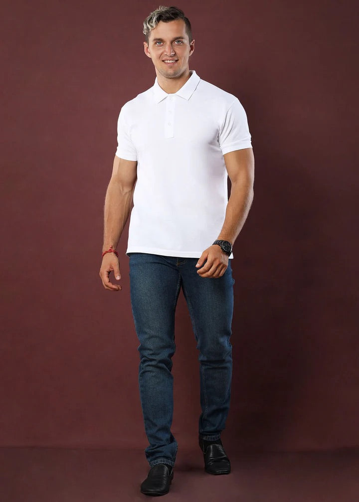 WHITE POLO T-SHIRT