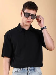 BLACK POLO T-SHIRT